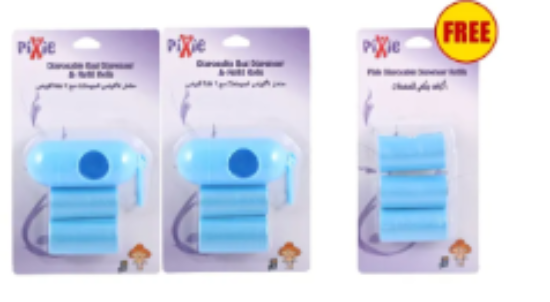 صورة Pixie Disposable Dispenser Bag & Refill, Blue (Bundle of 3)
