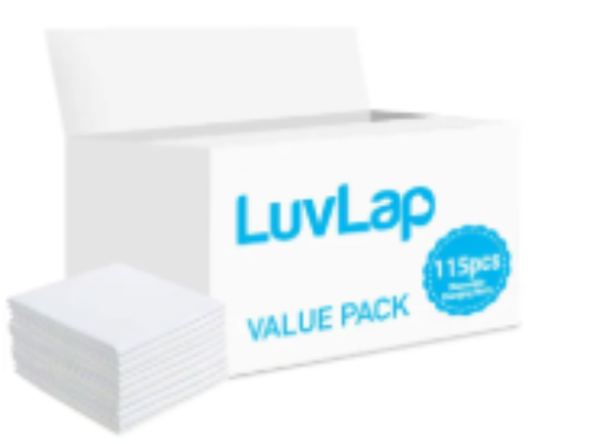 صورة Luvlap - Disposable Changing Mats, 115 Counts-White