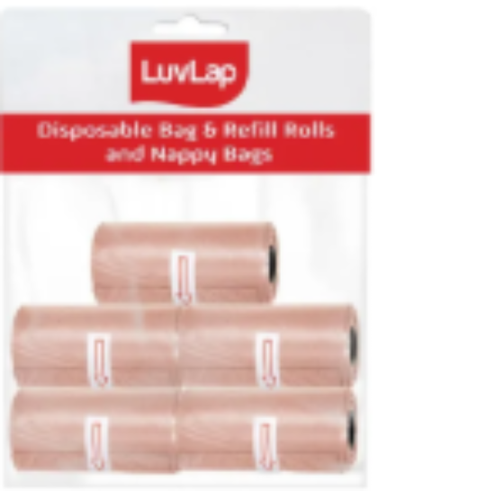 صورة Luvlap - Disposable Dispenser Refills Bags - Pack of 5 - Pink