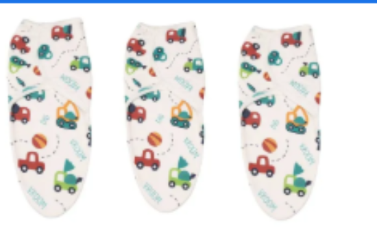 صورة Luvlap - Cars Pattern Swaddle Wrap Blanket - Pack of 3