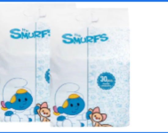 صورة Smurf - Polybag of 30 Disposable Changing Mats, 60pcs. (Pack of 2)