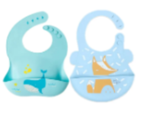 صورة Pixie Baby - Silicone Bibs Pack of 2 - Whale, Fox