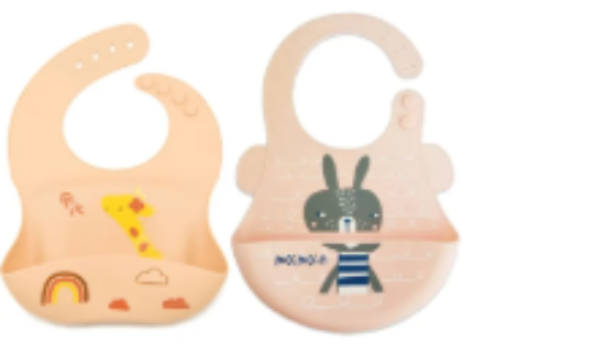 صورة Pixie Baby - Silicone Bibs Pack of 2 - Jeraff, Squirrel