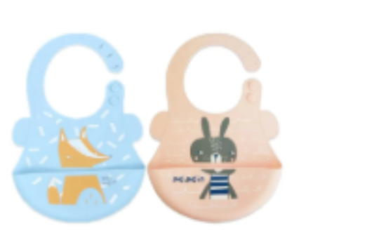 صورة Pixie Baby - Silicone Bibs Pack of 2 - Fox, Squirrel