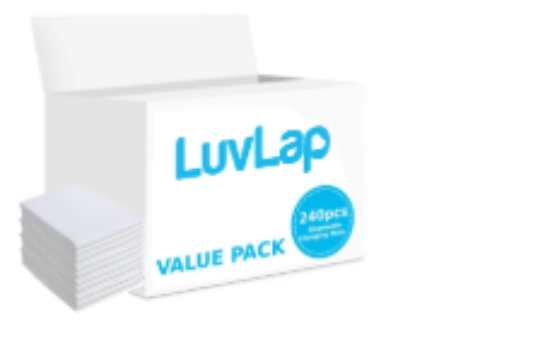 صورة Luvlap - Disposable Changing Mats Value Pack 240pcs - White
