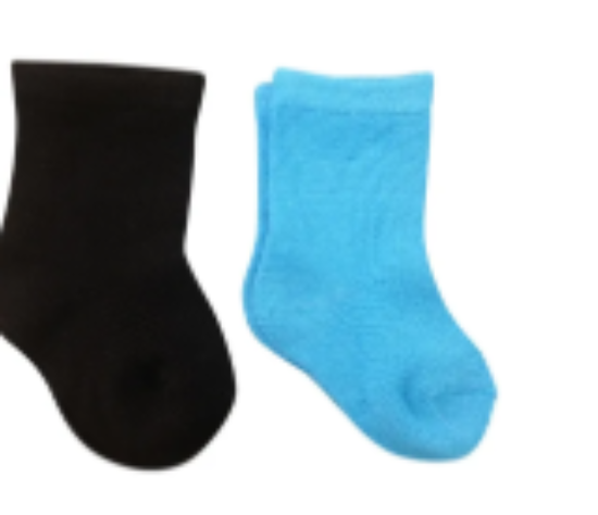 صورة Smurfs - Solid Sock Pack of 2 - Cyan & Black_12-24m