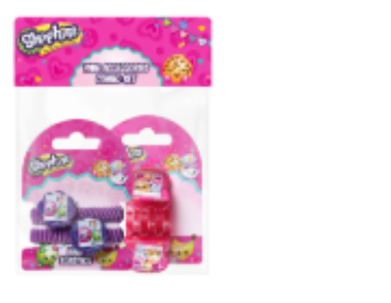 صورة Shopkins - Hair Claws Pink & Pony Band Lavender Combo