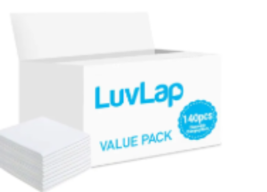 صورة Luvlap - Disposable Changing Mats, 140 Counts-White