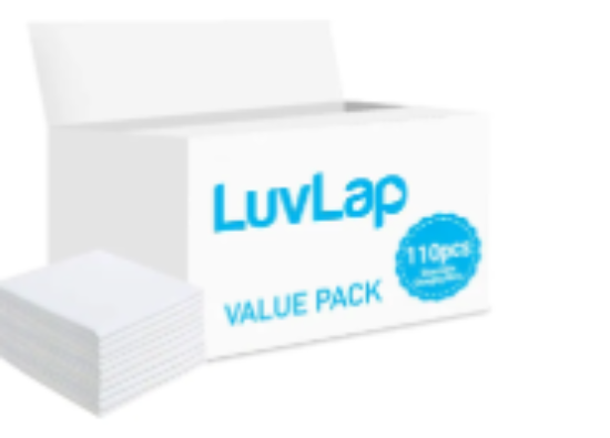 صورة Luvlap - Disposable Changing Mats, 110 Counts-White