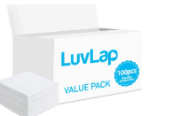صورة Luvlap - Disposable Changing Mats, 100 Counts-White