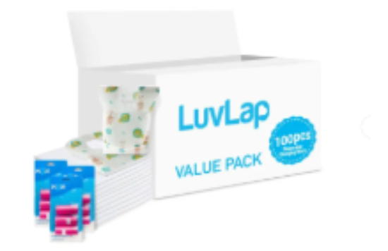 صورة Luvlap - Changing Mats 100 + Pixie - Bib 100 + Pack Of 3 Refill Pink 180 Nappy Bags