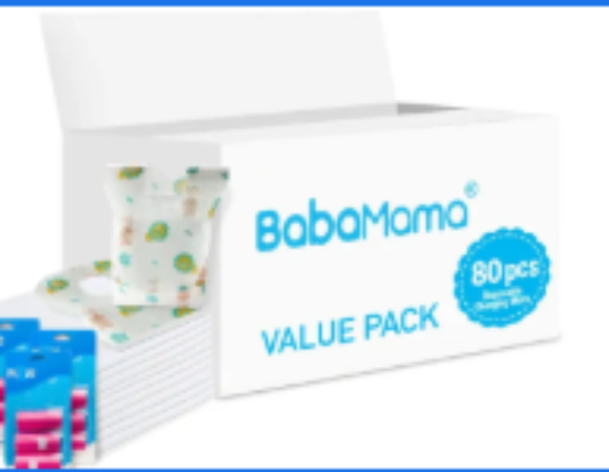 صورة Babamama - Changing Mats 80 + Pixie - Bib 80 + Pack Of 3 Refill Pink 180 Nappy Bags