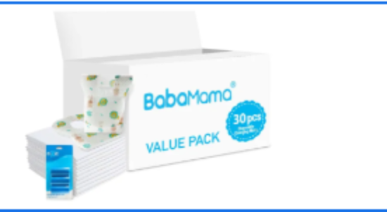 صورة Babamama - Changing Mats 30 + Pixie - Bib 30 + Pack Of 1 Refill Blue 60 Nappy Bags