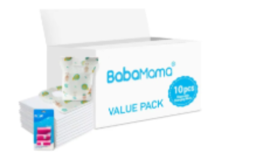 صورة Babamama - Changing Mats 10 + Pixie - Bib 10 + Pack Of 1 Refill Pink 60 Nappy Bags