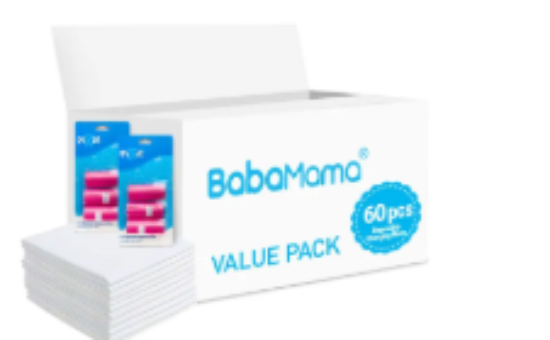 صورة Babamama - Changing Mats 60 + Pack Of 2 Refill Pink 120 Nappy Bags