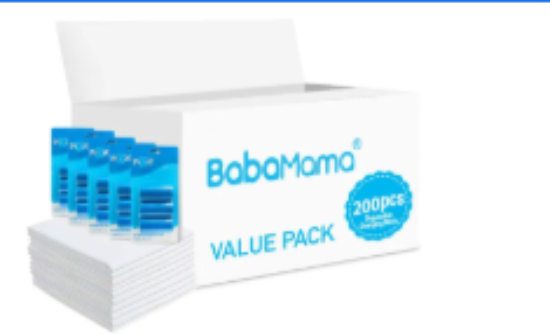 صورة Babamama - Changing Mats 200 + Pack Of 5 Refill Blue 300 Nappy Bags