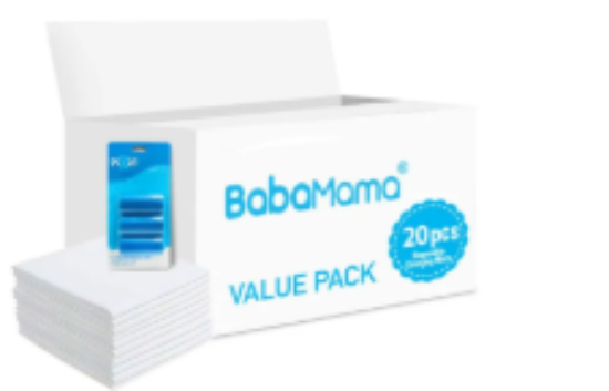صورة Babamama - Changing Mats 20 + Pack Of 1 Refill Blue 60 Nappy Bags