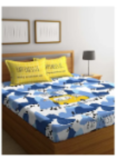 صورة Portico - Stellar Double Bedsheet Pillow Cover - Blue