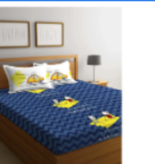 صورة Portico - Stellar Double Bedsheet Pillow Cover - Dark Blue