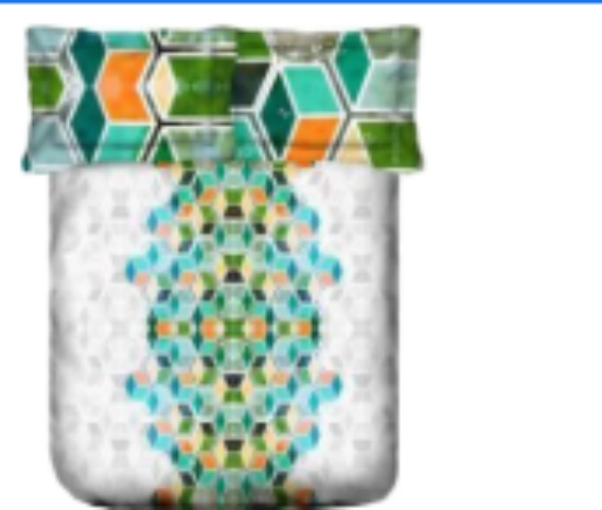 صورة Portico - Queen Bedsheet Pillow Cover - White/Green