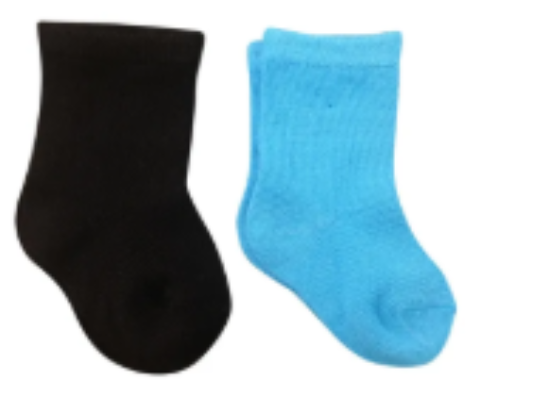 صورة Smurfs - Solid Sock Pack of 2 - Cyan & Black_6-12m