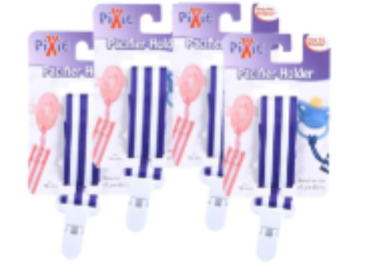 صورة Pixie Pacifier Holder - Navy Stripe Print