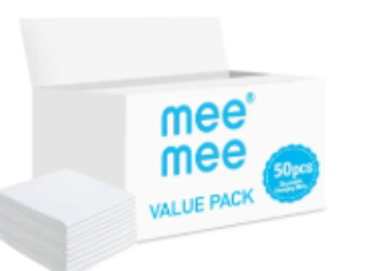صورة Mee Mee - Disposable Changing Mats, 50 Counts-White
