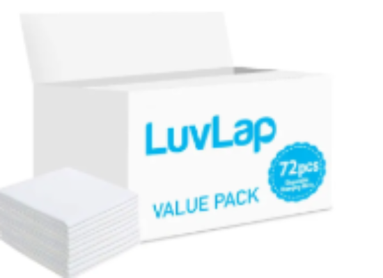 صورة Luvlap - Disposable Changing Mats, 72 Counts-White