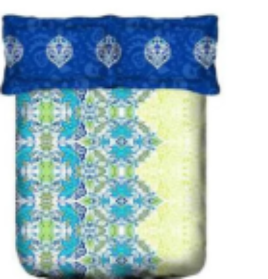 صورة Portico - Queen Bedsheet Pillow Cover - Blue/Yellow
