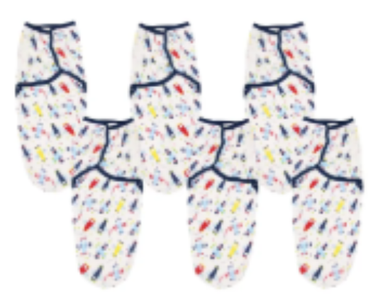 صورة Babamama - Airplane Print Swaddle Wrap Blanket - Pack of 6