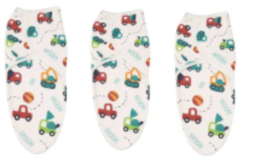 صورة Pixie - Car Print Swaddle Wrap Blanket - Pack of 3