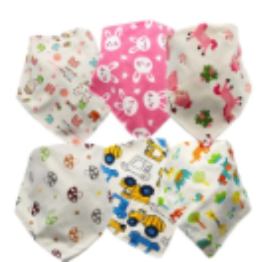صورة Pixie - Baby Cotton Trucks Triangle Bandana - Pack Of 6