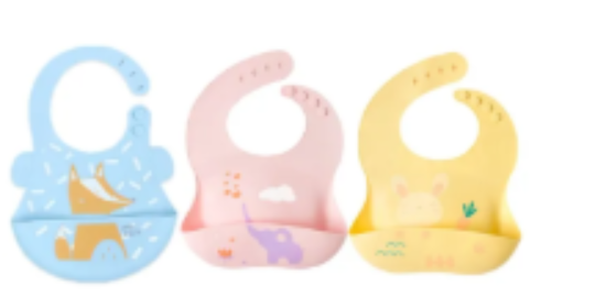 صورة Pixie Baby - Silicone Bibs Pack of 3 - Fox, Elephant, Bunny