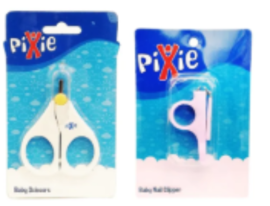 صورة Pixie Baby Scissors + Baby Nail Clipper - White/Pink