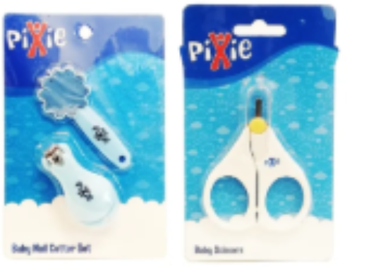 صورة Pixie Baby Nail Cutter & File + Baby Scissors - Blue/White