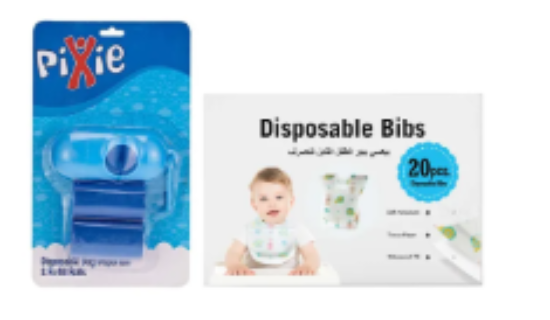 صورة Pixie - Bibs + Disposable Bag Dispenser and Refill Rolls - Baby Disposable Combo