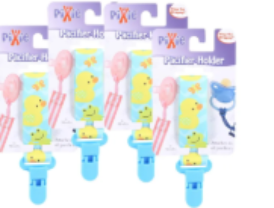 صورة Pixie - Pacifier Holder Duck Print (Pack of 4)