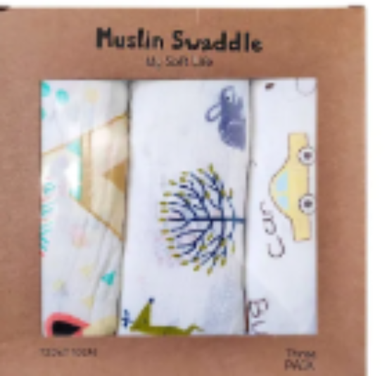 صورة Pixie - Muslin Blankets For Newborn Baby Pack of 3 - Deer, Rabit