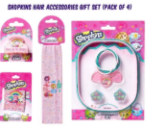 صورة Shopkins Hair Accessories Gift Set, Light Pink (Pack of 4)