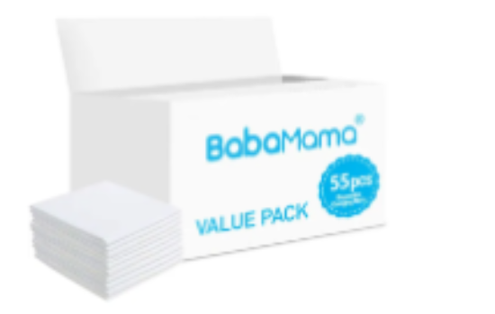 صورة BabaMama Disposable Changing Mats, 55 Counts-White