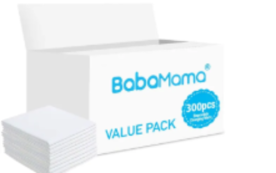 صورة BabaMama Disposable Changing Mats, 300 Counts-White