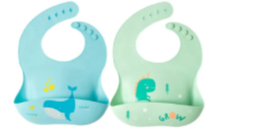 صورة Pixie Baby - Silicone Bibs , Pack of 2 - Whale