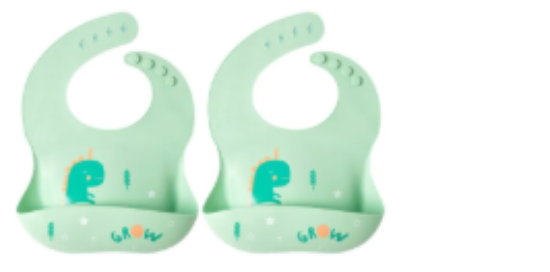 صورة Pixie Baby - Silicone Bibs , Pack of 2 - Dinosaur