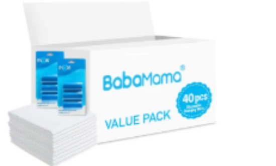صورة Babamama - Changing Mats 40 + Pack Of 2 Refill Blue 120 Nappy Bags