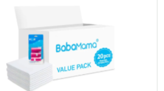 صورة Babamama - Changing Mats 20 + Pack Of 1 Refill Pink 60 Nappy Bags