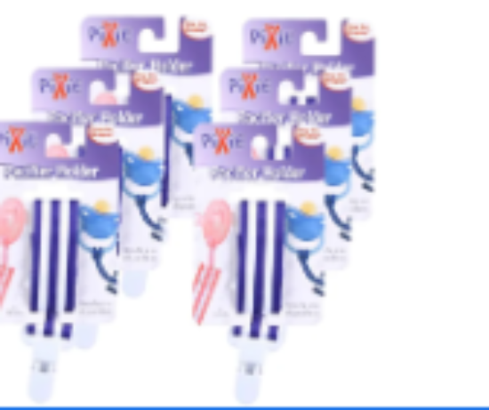 صورة Pixie - Pacifier Holder Navy Stripe Print (Pack of 6)
