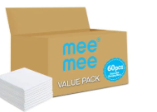 صورة Mee Mee - Disposable Changing Mats, 60 Counts-White