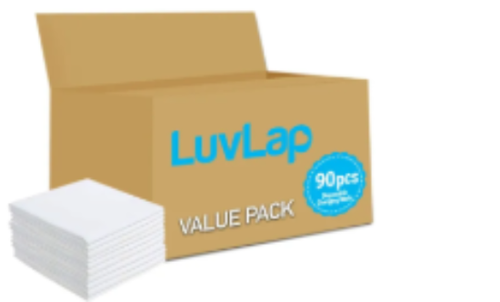 صورة Luvlap - Disposable Changing Mats, 90 Counts-White