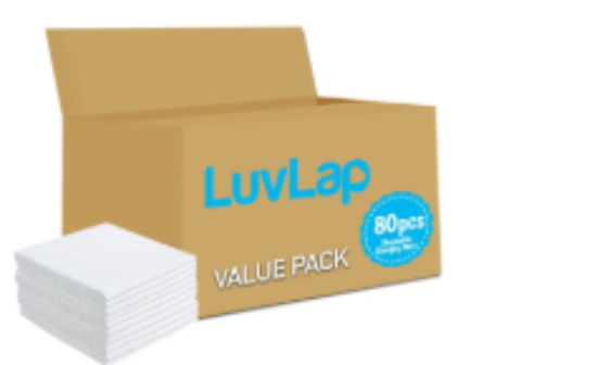صورة Luvlap - Disposable Changing Mats, 80 Counts-White
