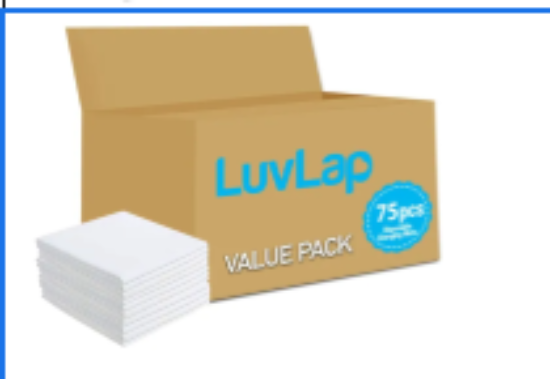 صورة Luvlap - Disposable Changing Mats, 75 Counts-White